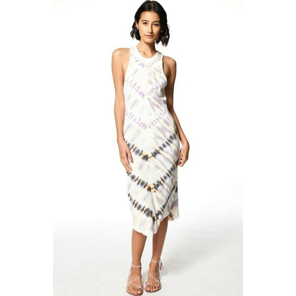 YFB // ltd ed soft stretchy ribbed tie dye silhouette tank dress